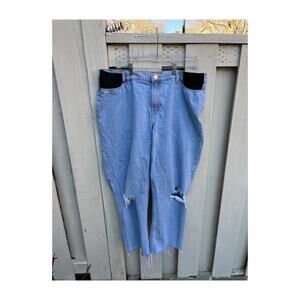 ASOS Light Wash Distressed Relaxed Fit Jeans Size 14